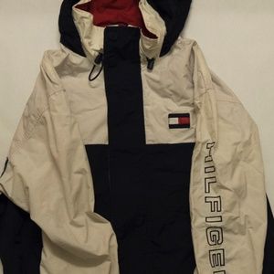 Vintage white and navy blue Tommy Hilfiger Jacket